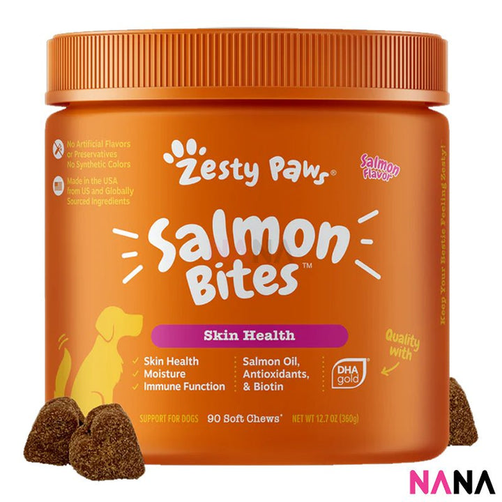 Zesty Paws Premium Quality Cat and Dog Supplements Bites Soft Chews (8 - in - 1 Multifunctional, Senior Dogs Advanced 11 - in - 1, Aller - Immune, Probiotic, Calming, Mobility, Omega, Salmon, Cranberry Bladder, Stay Green, Salmon Oil, Hairball & Calming for Cats) - NANA MALL