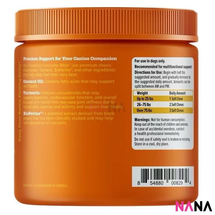 Zesty Paws Turmeric Curcumin Bites - Bacon Flavor 90 Soft Chews (EXP:06 2026) - NANA MALL
