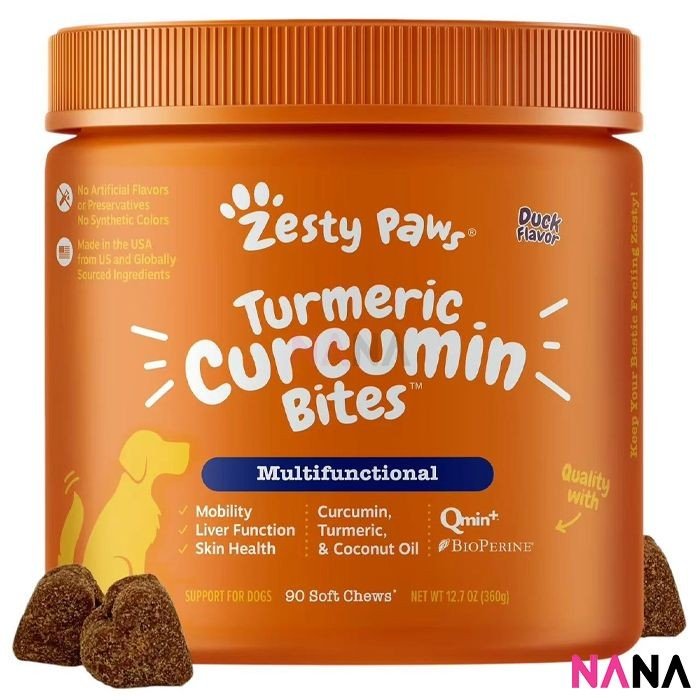 Zesty Paws Turmeric Curcumin Bites - Duck Flavor 90 Soft Chews(EXP:07 2026) - NANA MALL