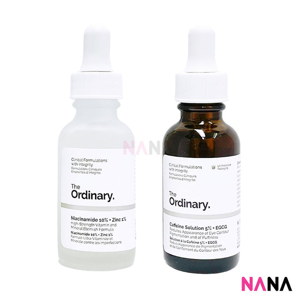 The Ordinary Best Sellers Combo Set - Niacinamide 10% + Zinc 1% 30ml + Caffeine Solution 5% + EGCG 30ml