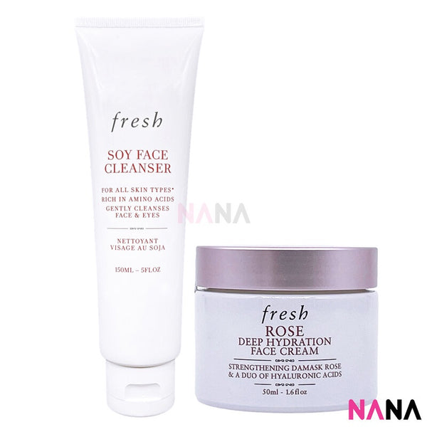 Fresh Soy Face Cleanser 150ml + Rose Deep Hydration Face Cream 50ml