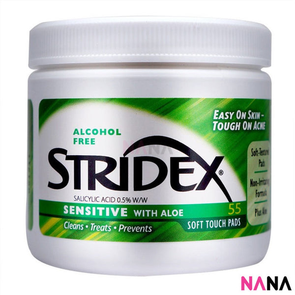 Stridex Single-Step Acne Control Sensitive - Alcohol Free 55 Soft Touch Pads - Green (EXP: 2023/05)