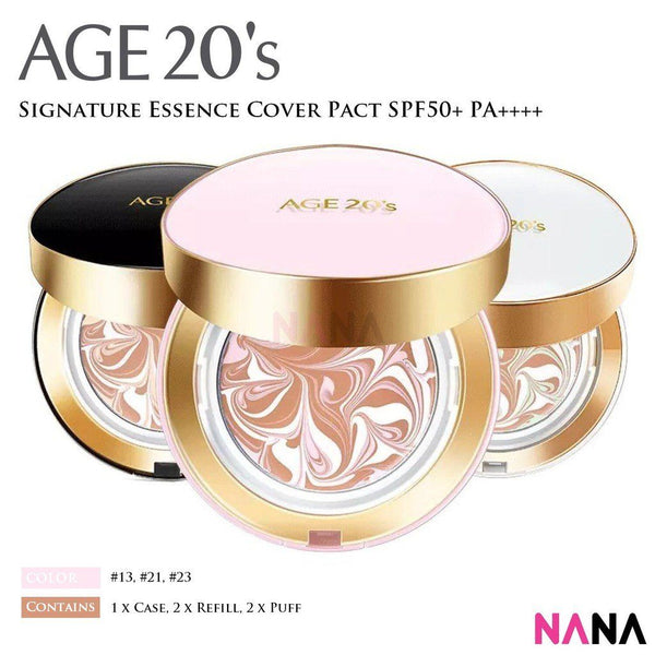 Age20's Signature Essence Cover Pact [White/ Pink/ Black] (#13, 21, 23) Face Age20's 