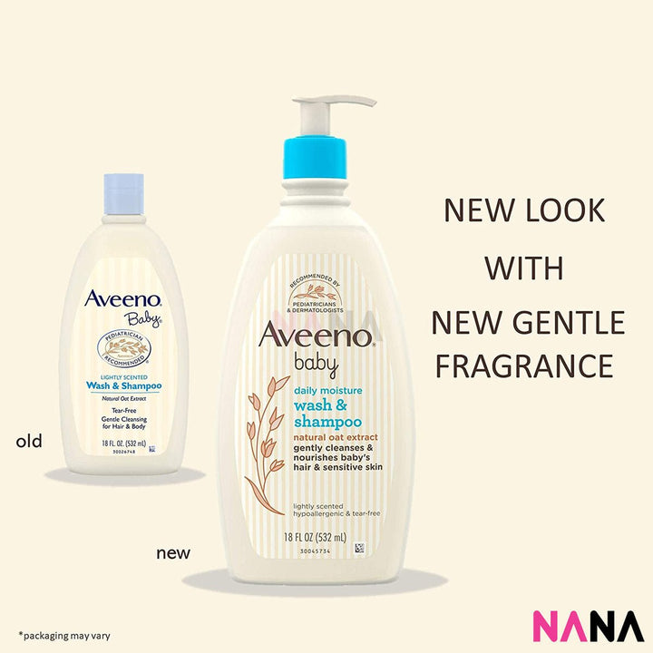 Aveeno Baby Wash & Shampoo For Hair & Body 532ml - NANA MALL