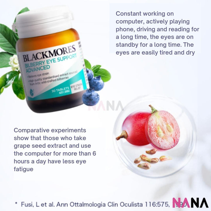 Blackmores Bilberry Eye Support 30 Tablets - NANA MALL