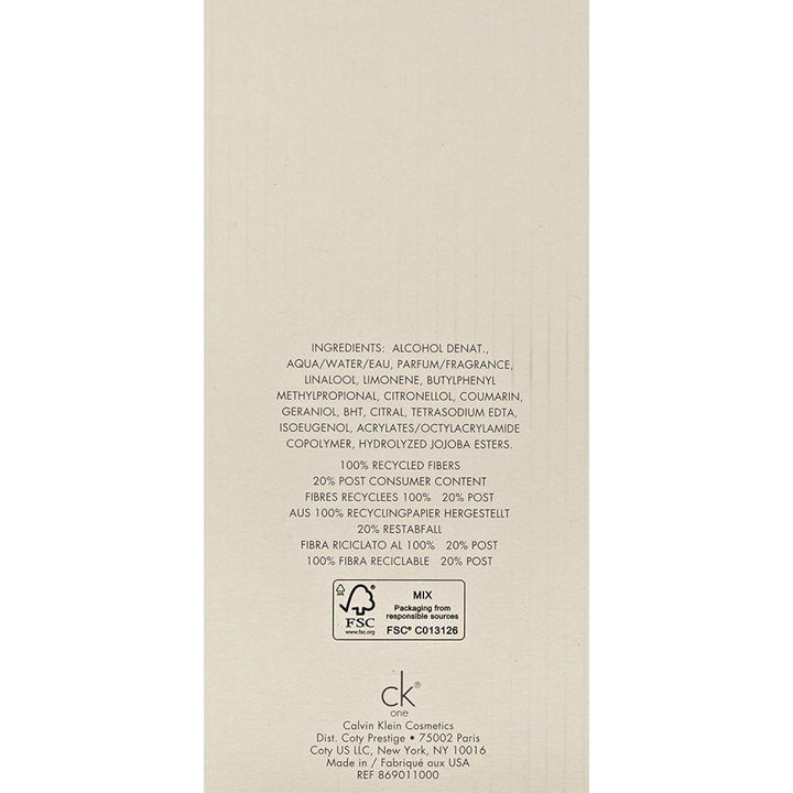 Calvin Klein One EDT for Men and Women (200ml / 6.7oz) - NANA MALL
