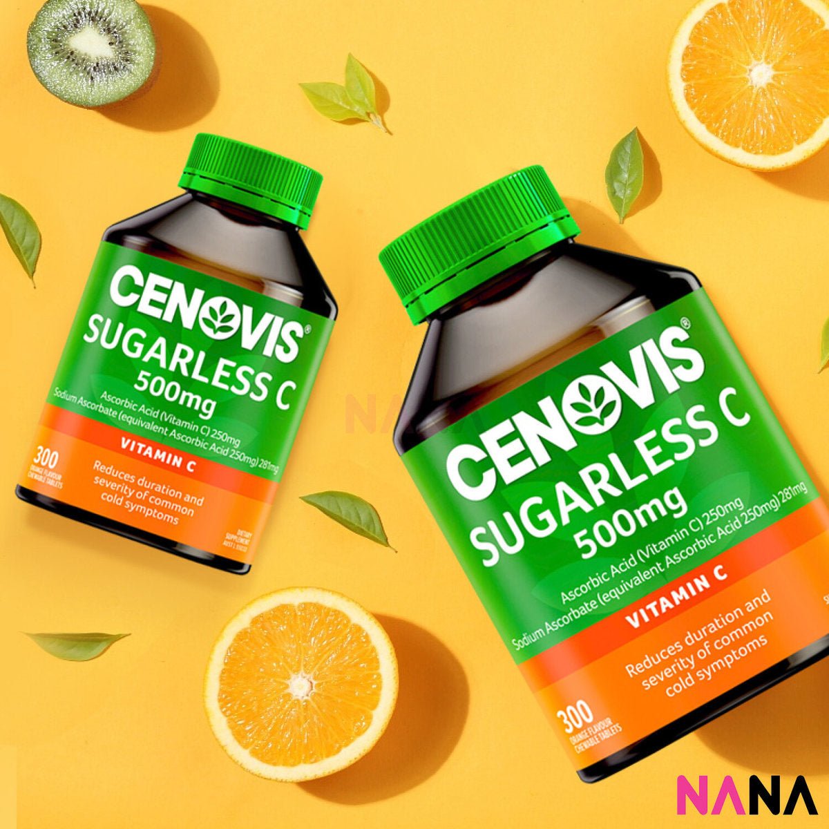 Cenovis วิตามินซี 500 มิลลิกรัม ไร้น้ำตาล 300 เม็ดเคี้ยวได้ – NANA MALL