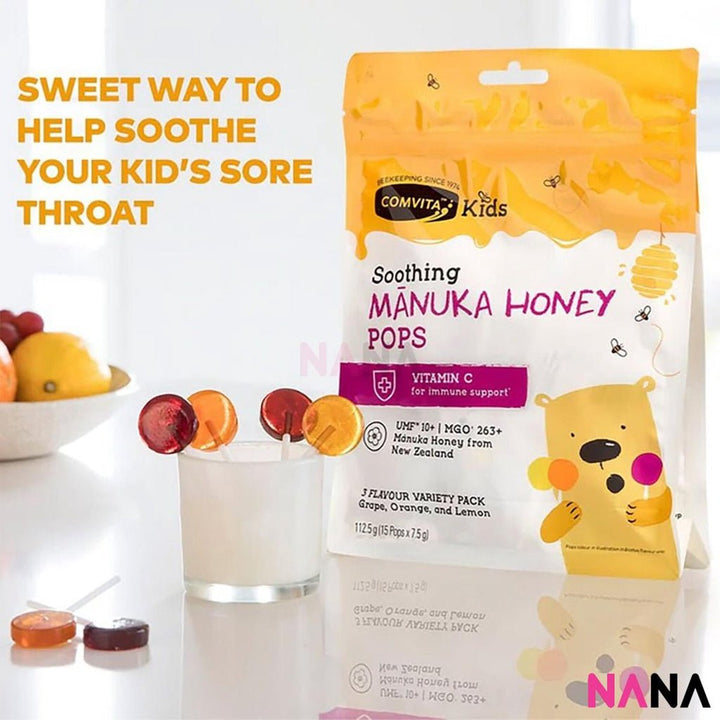 Comvita Kid Soothing Manuka 15 Pops 3 Flavours 15 Pops/112.5g - NANA MALL
