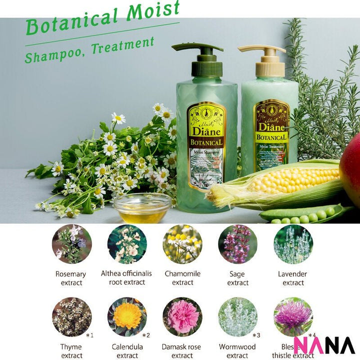 Diane Moist Diane Botanical Moist Shampoo (Nonsilicon) 480ml - Green - NANA MALL