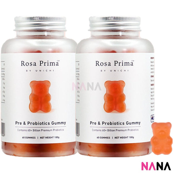 Unichi Rosa Prima Pre & Probiotics Gummy - Yogurt Flavour 60 Gummies x 2 (EXP:03 2024)