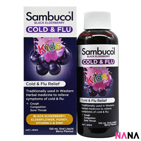 Sambucol Black Elderberry Cold & Flu Kids Liquid - Berry Flavour 120ml