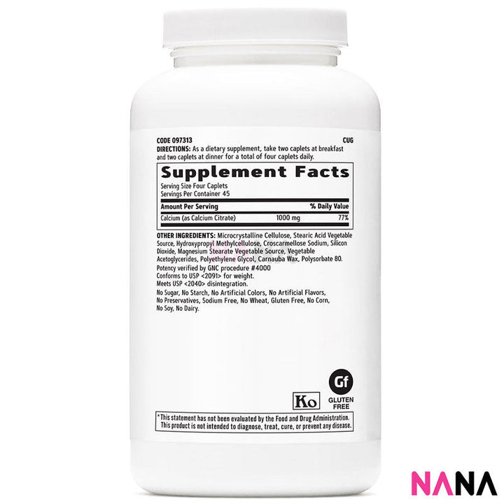 GNC Calcium Citrate 1000mg 180 Capsules - NANA MALL