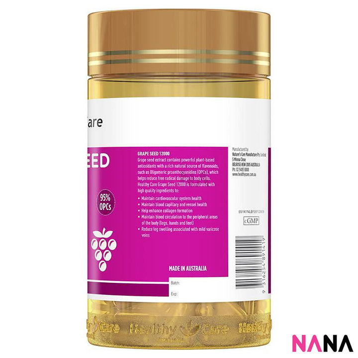 Healthy Care Grape Seed Extract 12000 Gold Jar 300cap - NANA MALL