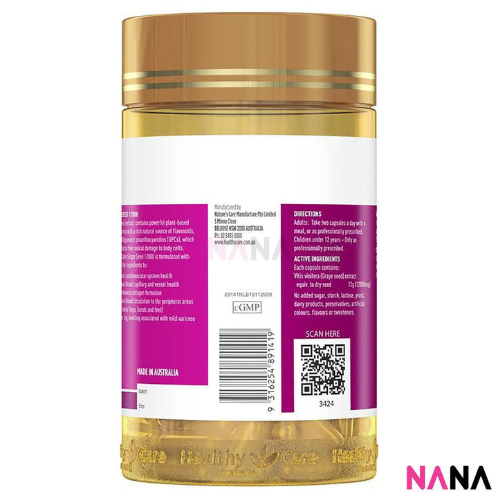 Healthy Care Grape Seed Extract 12000 Gold Jar 300cap - NANA MALL