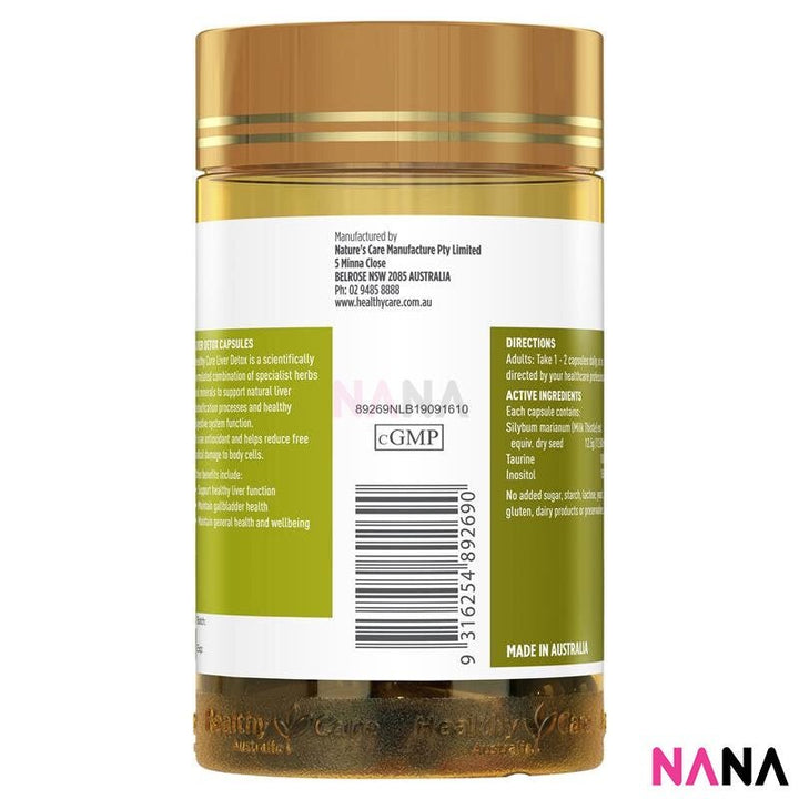 Healthy Care Liver Detox 100 Capsules - NANA MALL