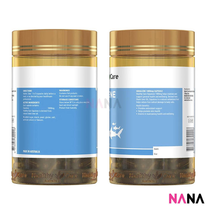 Healthy Care Squalene 1000mg 200 Capsules - NANA MALL