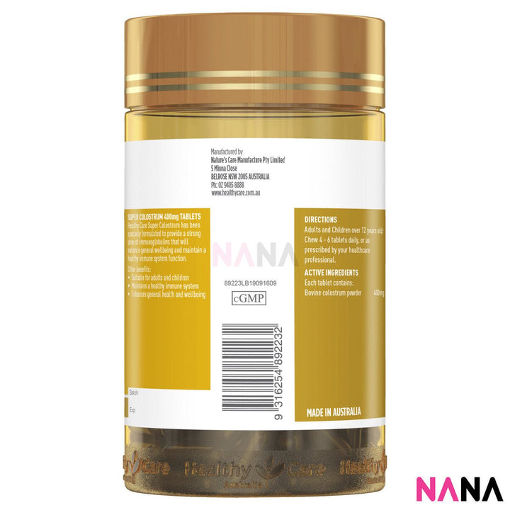 Healthy Care Super Colostrum 400mg 200 Chewable Tablets - NANA MALL