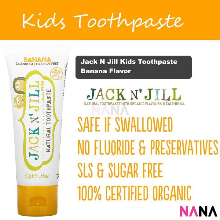 Jack n Jill Kids Natural Toothpaste (Banana) 50g - NANA MALL