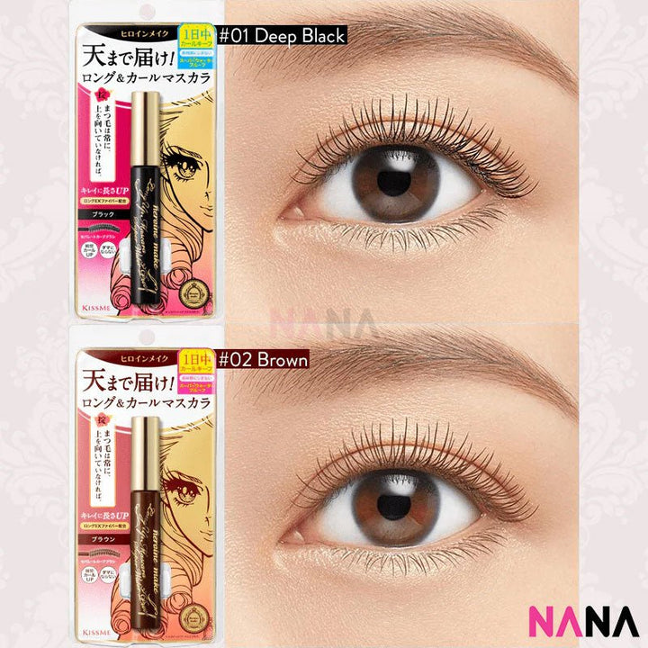 KISS ME Heroine Make Long & Curl Mascara Super Waterproof (Black) - Pink - NANA MALL