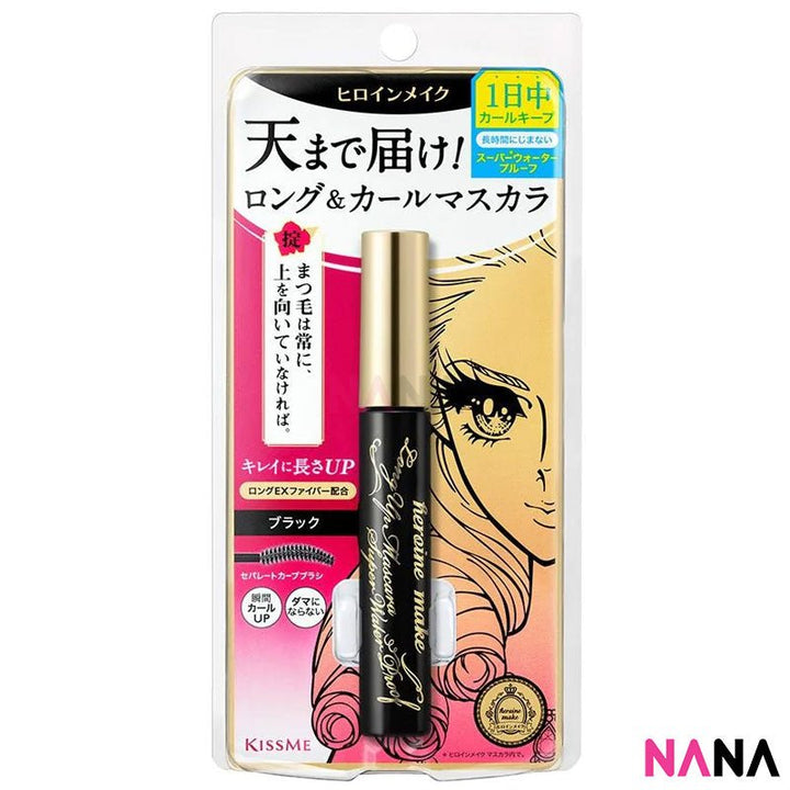 KISS ME Heroine Make Long & Curl Mascara Super Waterproof (Black) - Pink - NANA MALL