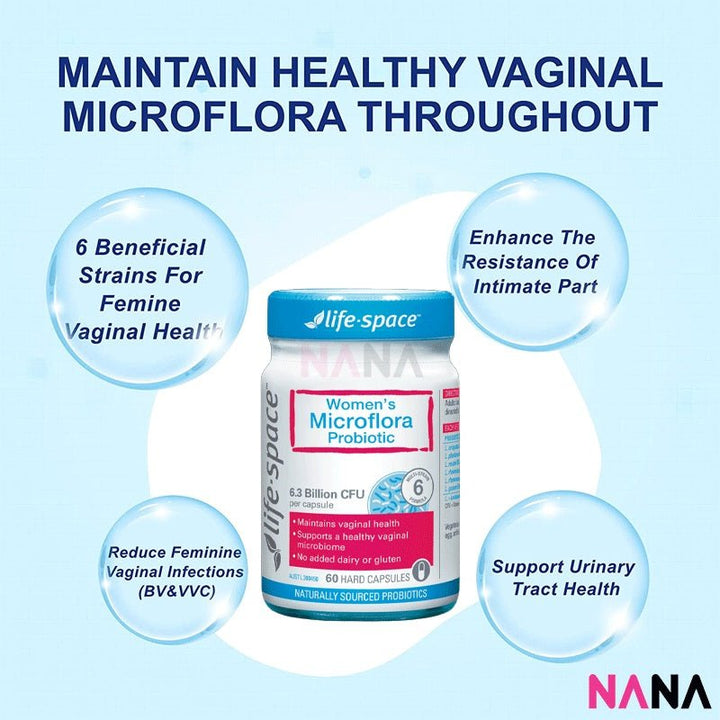 Life Space Womens Microflora Probiotic 60 Capsules - NANA MALL