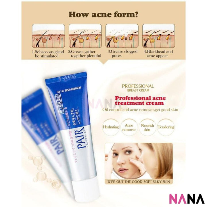 LION (JAPAN) PAIR Acne Cream W 14g Antibacterial Acne Face Cream - NANA MALL
