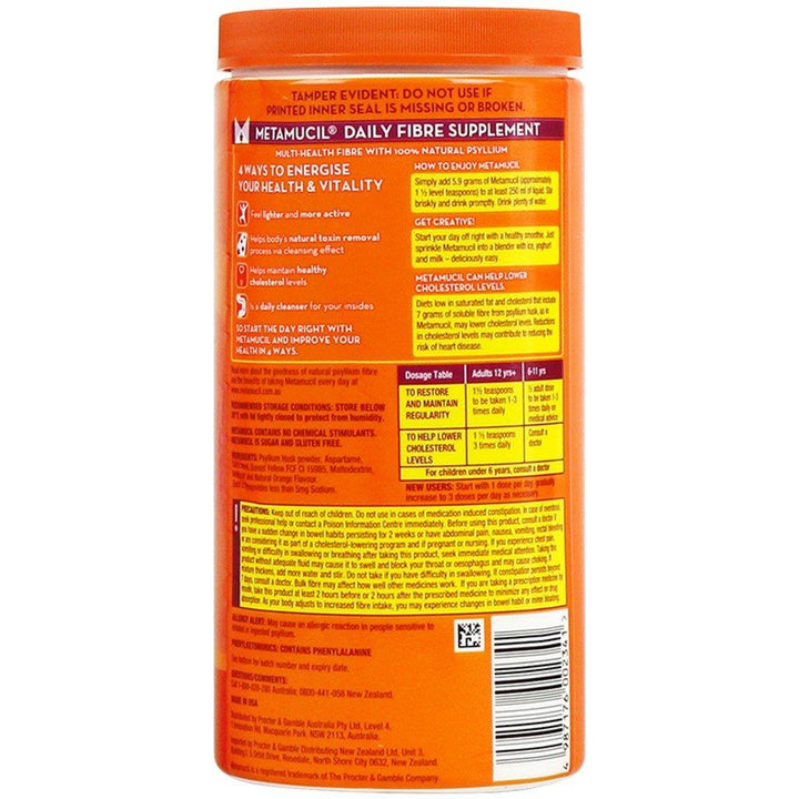 Metamucil Fibre Supplement Smooth Orange 114 Dose 673g - NANA MALL