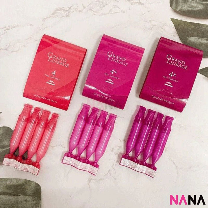 Milbon Grand Linkao Hair Treatment - 4 (9g x 4pcs) [For Fine Hair] x 2 - NANA MALL