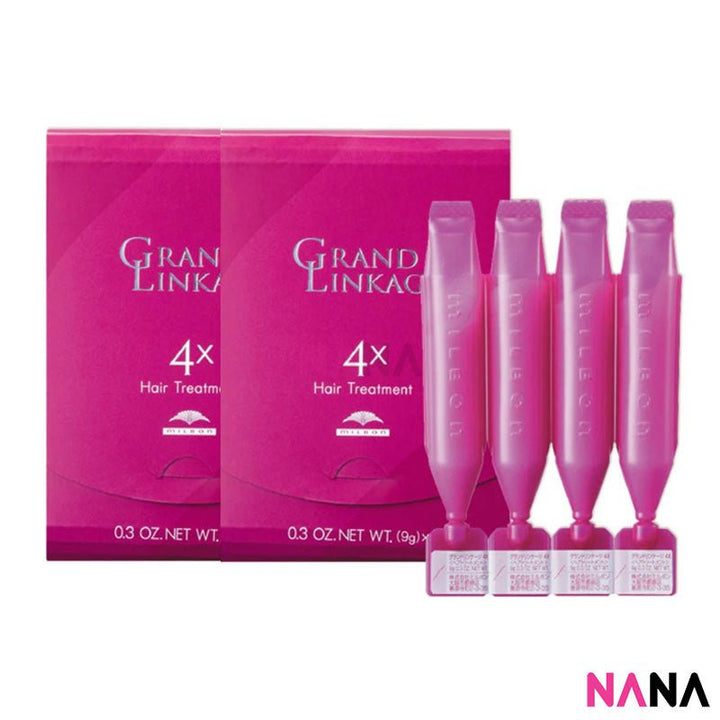 Milbon Grand Linkao Hair Treatment - 4x (9g x 4pcs) [For Coarse Hair] x 2 - NANA MALL