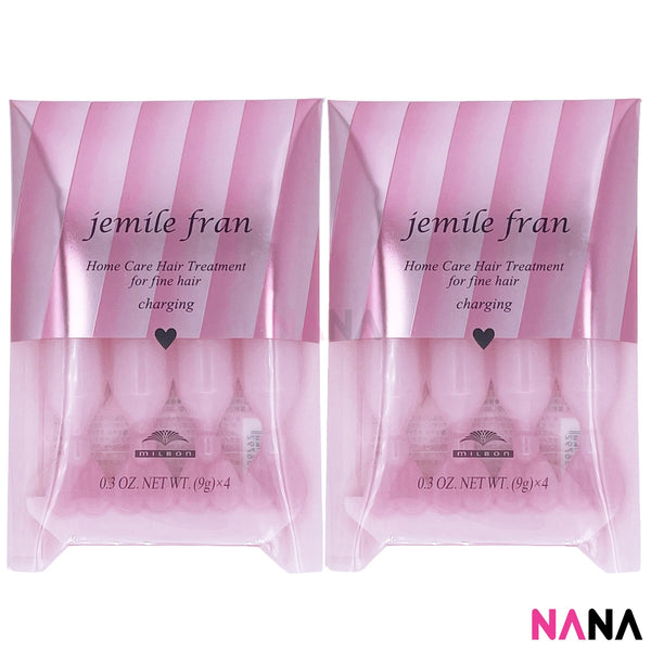 Milbon JEMILE FRAN Hair Charging Treatment - Pink Heart (9g x 4pcs) x2 - NANA MALL