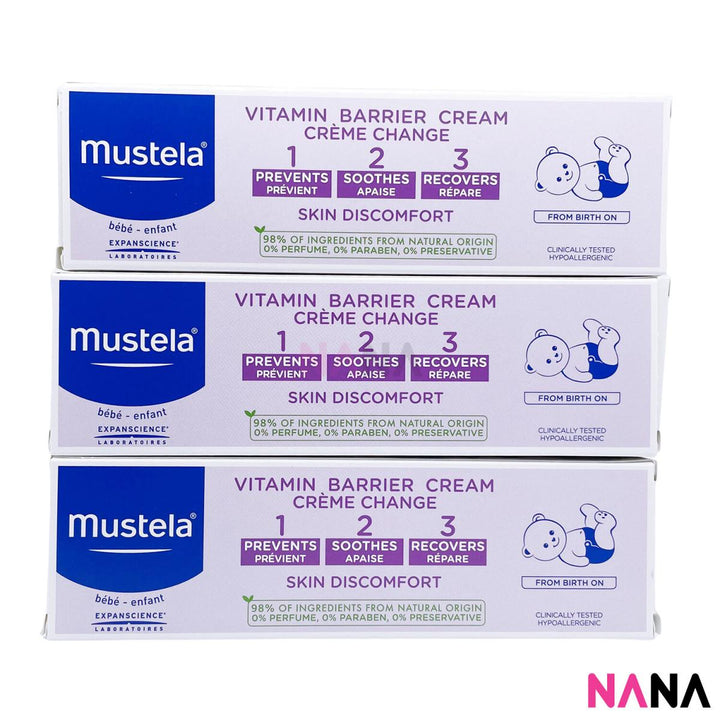 Mustela 1 - 2 - 3 Vitamin Barrier Cream 100ml x 3 - NANA MALL