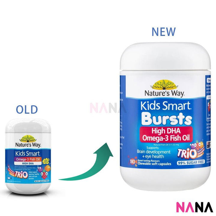 Nature's Way Kids Smart Bursts High DHA Omega - 3 Fish Oil Trio 180 Capsules - NANA MALL