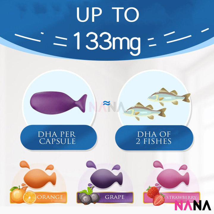 Nature's Way Kids Smart Bursts High DHA Omega - 3 Fish Oil Trio 180 Capsules - NANA MALL