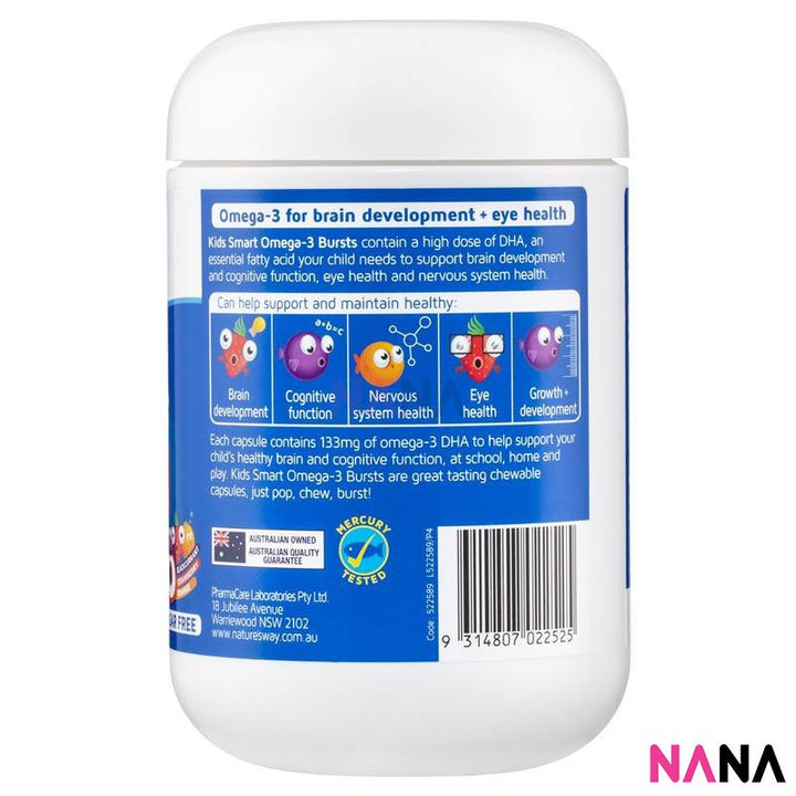 Nature's Way Kids Smart Bursts High DHA Omega - 3 Fish Oil Trio 180 Capsules - NANA MALL