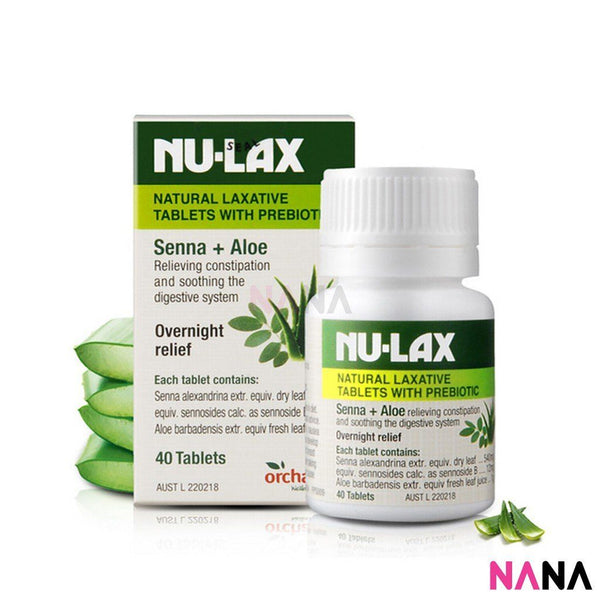 Nu-lax Natural Laxative Tablets With Prebiotic Senna + Aloe 40 Tablets Medicinal Products Nu-lax 