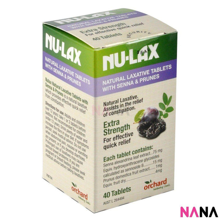 Nulax Natural Laxative Tablets with Senna and Prunes 40 Tablets - NANA MALL