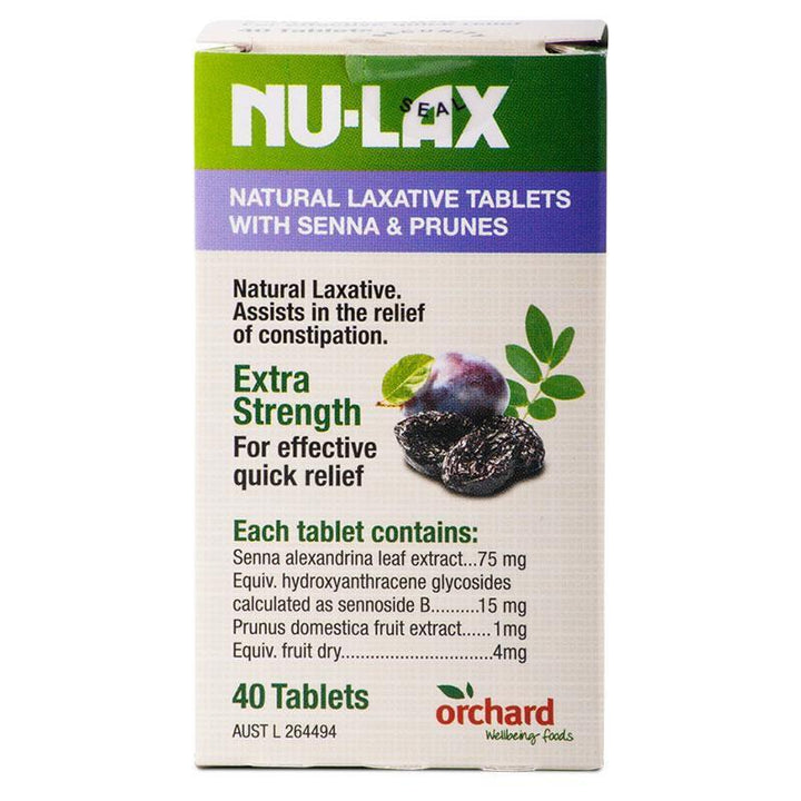 Nulax Natural Laxative Tablets with Senna and Prunes 40 Tablets - NANA MALL