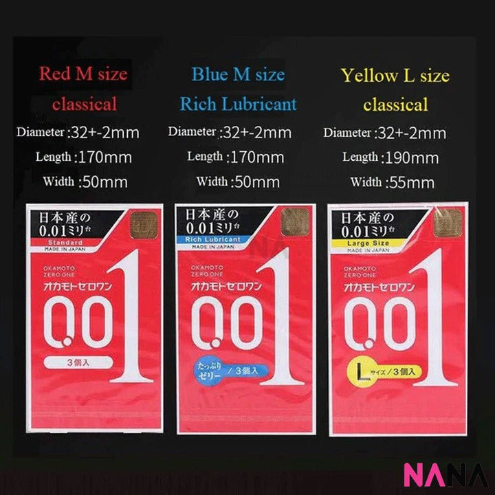 Okamoto 001 Large Zero One - L Size (Japan Original) Yellow Label - NANA MALL