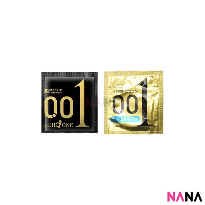 Okamoto 0.01 Zero One Condom 3pcs - Extra Moist (Plenty of Jelly - Blue) - NANA MALL