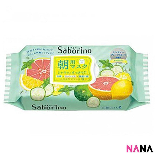 Saborino Morning Lightening Refreshing Face Mask, Mint & Grapefruit (32 sheets) Mask Saborino 