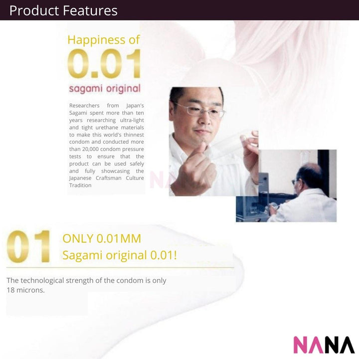 Sagami Original 0.01 Ultra Thin Condom 5pcs - NANA MALL