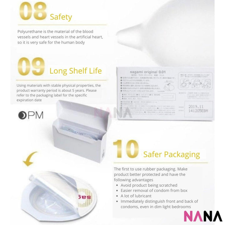 Sagami Original 0.01 Ultra Thin Condom 5pcs - NANA MALL