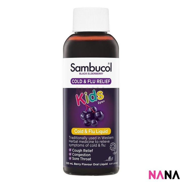 Sambucol Black Elderberry Cold & Flu Kids Liquid - Berry Flavour 120ml - NANA MALL