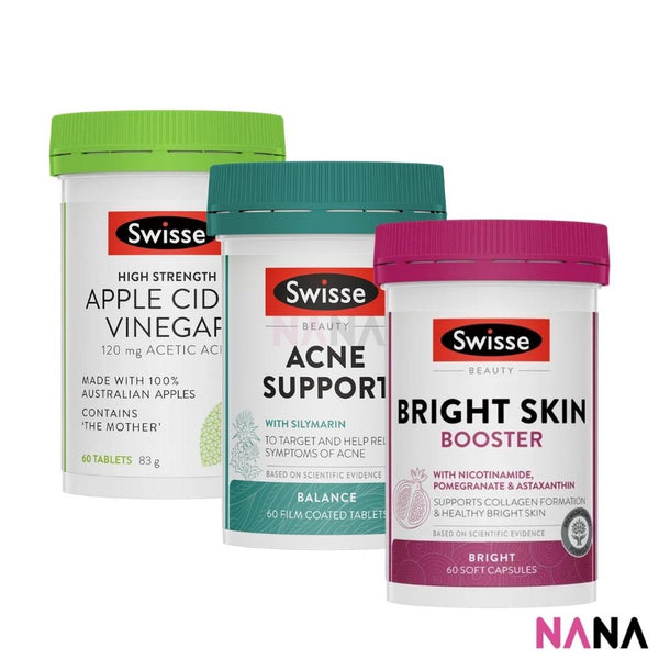 Swisse Beauty Magic Supplement Value Combo (Apple Cider Vinegar, Acne Support & Bright Skin Booster)