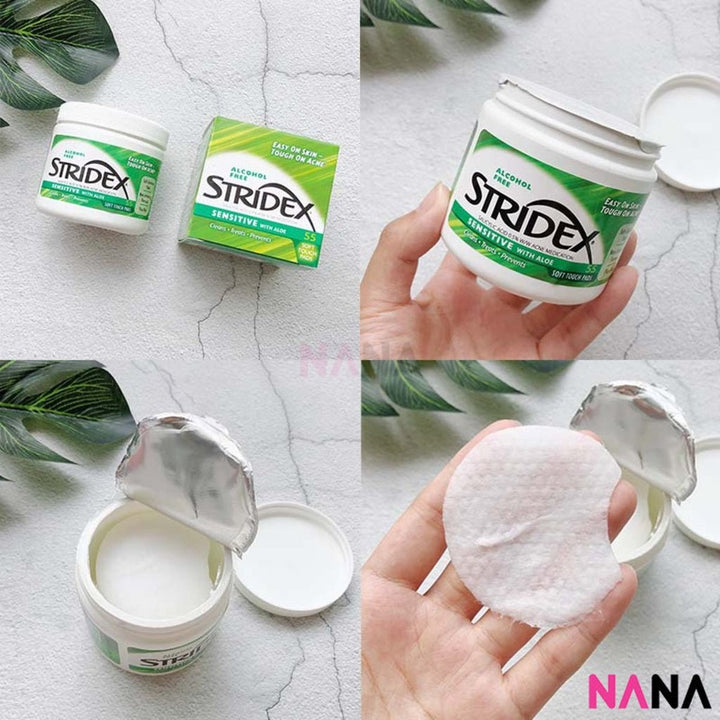 Stridex Single - Step Acne Control Sensitive - Alcohol Free 55 Soft Touch Pads - Green - NANA MALL