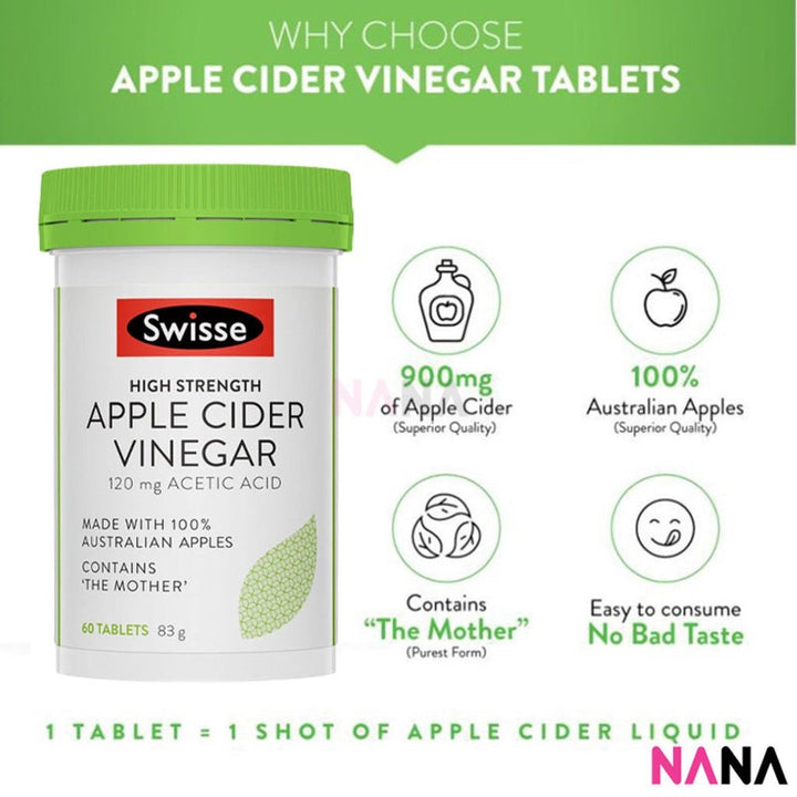 Swisse High Strength Apple Cider Vinegar 60 Tablets - NANA MALL