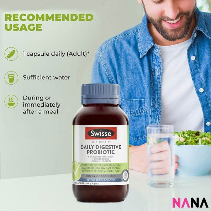 Swisse Ultibiotic Daily Digestive Probiotic 90 Capsules - NANA MALL