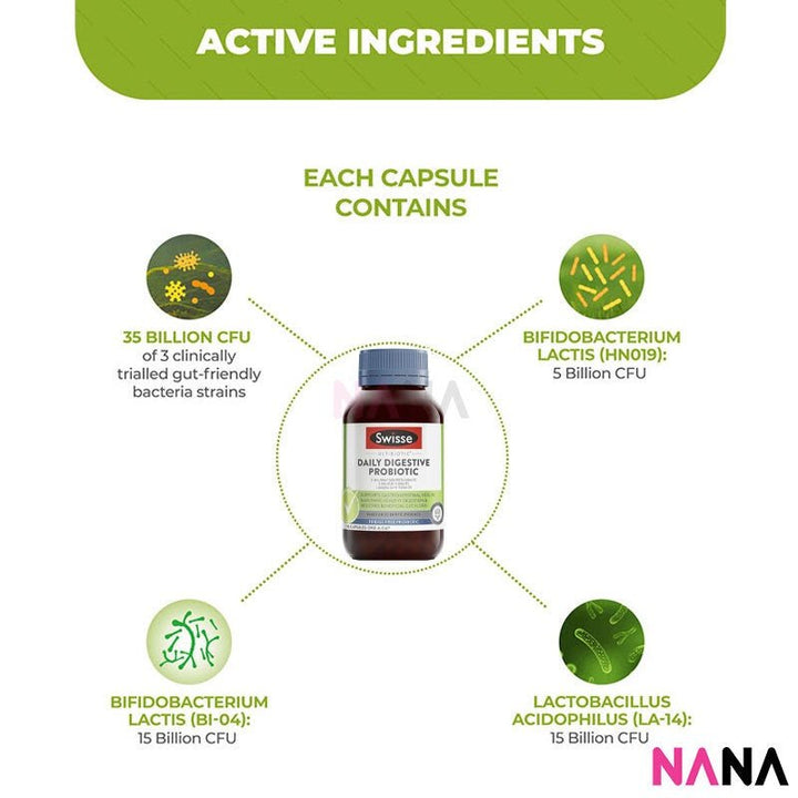 Swisse Ultibiotic Daily Digestive Probiotic 90 Capsules - NANA MALL