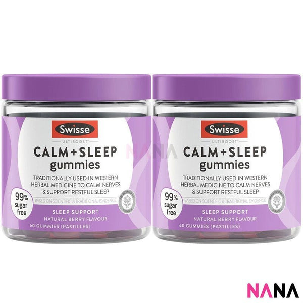 Swisse Ultiboost Calm+Sleep Gummies 60 Gummies - Natural Berry Flavour x 2 - NANA MALL