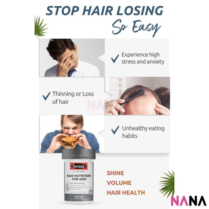 Swisse Ultiboost Hair Nutrition For Men 60 Capsules - NANA MALL